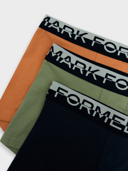 Изображение товара Комплект мужских трусов Mark Formelle 411124-3 (р.86-96, зеленый чай/морковный/глубокий синий)
