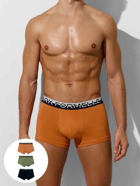 Изображение товара Комплект мужских трусов Mark Formelle 411124-3 (р.90-100, зеленый чай/морковный/глубокий синий)