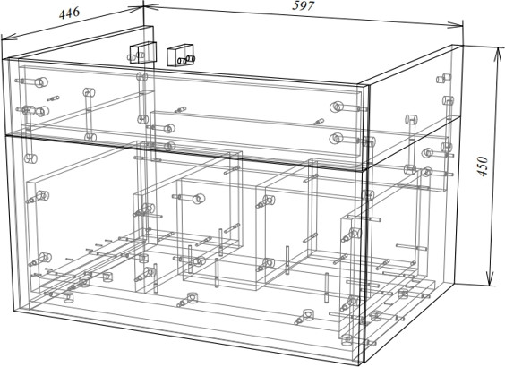 Изображение товара Тумба под умывальник Garda Tramonta 79н_600 / 08.79н.600.PVC (дуб темный)