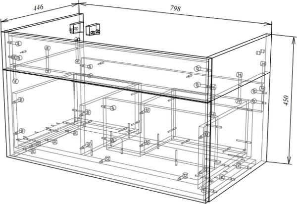 Изображение товара Тумба под умывальник Garda Tramonta 79н_800 / 08.79н.800.PVC (дуб темный)