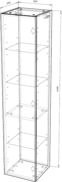 Изображение товара Шкаф-пенал для ванной Garda Glory 22н_300 / 25.22н.300.PVC