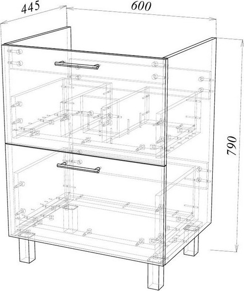 Изображение товара Тумба под умывальник Garda Verona 70_500 / 19.70.500.PVC (белый глянец)