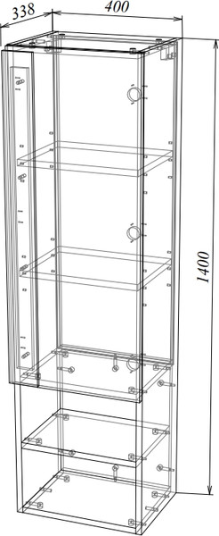 Изображение товара Шкаф-пенал для ванной Garda Sorento 28н_400PVC / 14.28н.400.PVC
