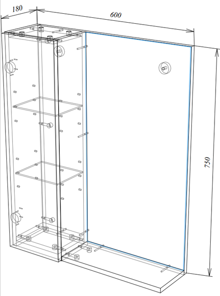 Изображение товара Шкаф с зеркалом для ванной Garda Marko 3_600L / 04.3.600 L