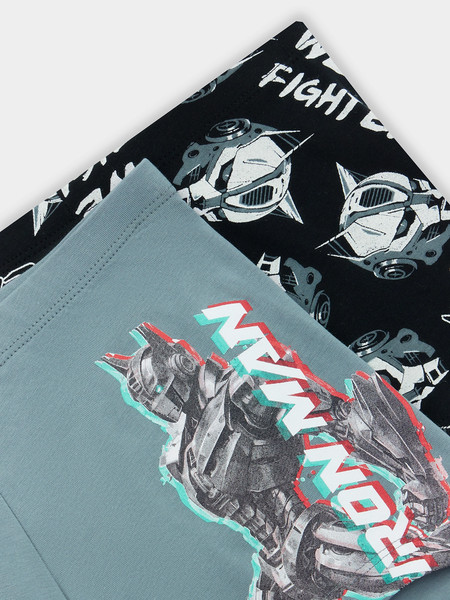 Изображение товара Комплект мужских трусов Mark Formelle 411216-2 (р.86-96, бриз/роботы на черном)