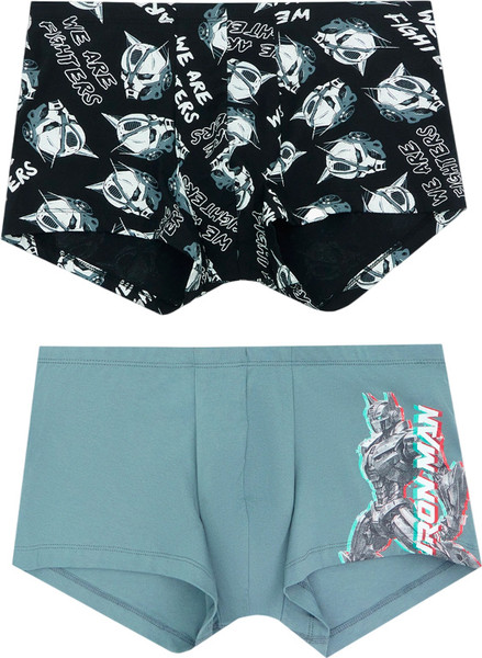 Изображение товара Комплект мужских трусов Mark Formelle 411216-2 (р.86-96, бриз/роботы на черном)