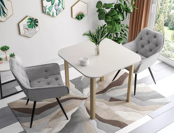 Изображение товара Обеденный стол Signal Dante II 90-130x90 (кашемир/дуб кремона)