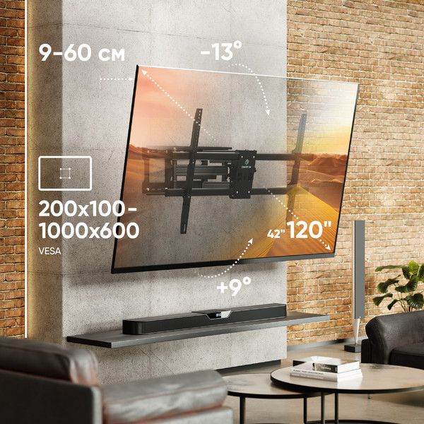 Изображение товара Кронштейн для телевизора Onkron M10 (черный)