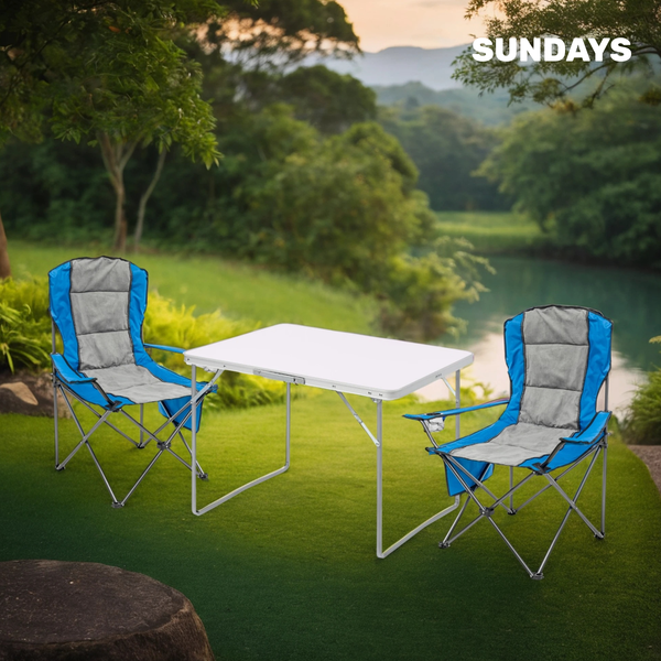Изображение товара Комплект складной мебели Sundays ZC-CT004/ZC-CC008 (синий/серый)