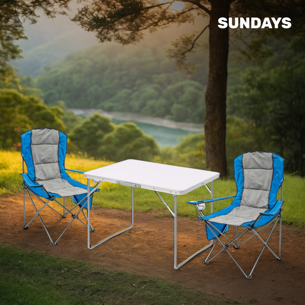 Изображение товара Комплект складной мебели Sundays ZC-CT004/ZC-CC008 (синий/серый)