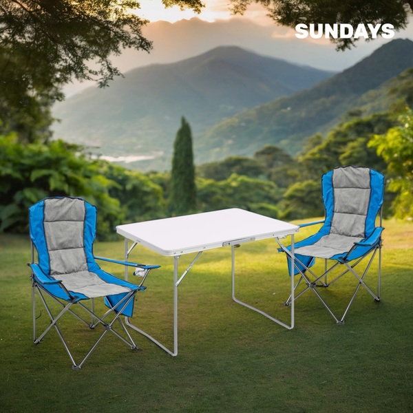 Изображение товара Комплект складной мебели Sundays ZC-CT004/ZC-CC008 (синий/серый)