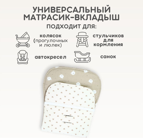 Изображение товара Вкладыш для коляски Bubago КМ1 BG 169-1 (бежевый мишки)