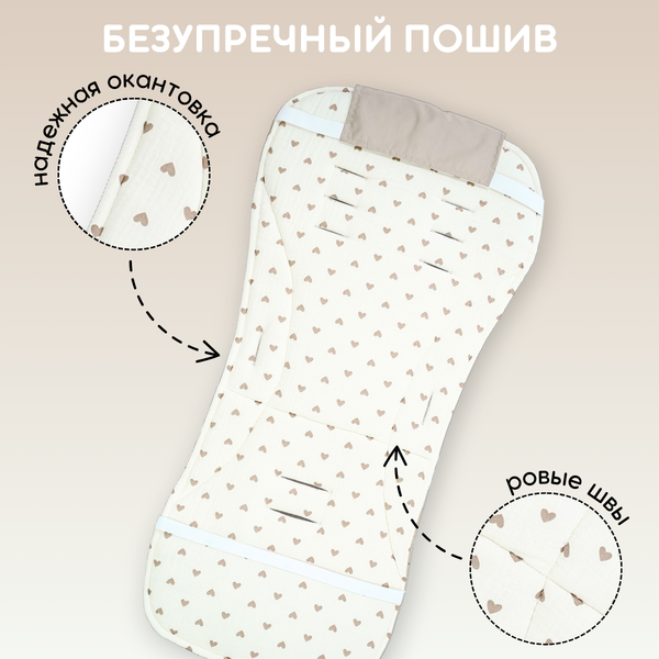 Изображение товара Вкладыш для коляски Bubago КМ1 BG 169-1 (бежевый мишки)