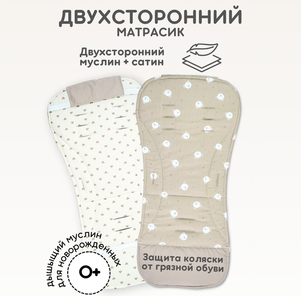 Изображение товара Вкладыш для коляски Bubago КМ1 BG 169-1 (бежевый мишки)