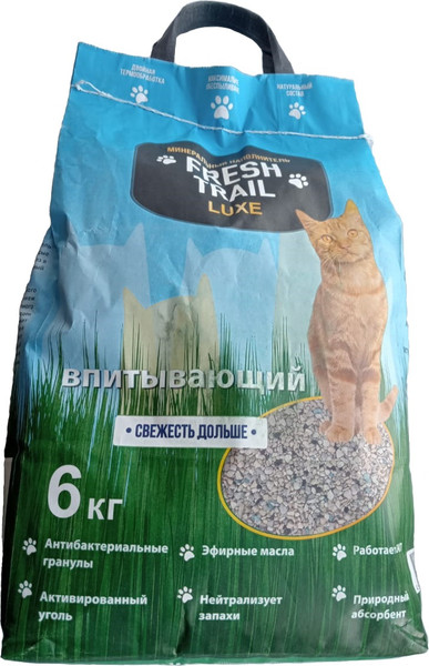 Изображение товара Наполнитель для туалета Kremnos Fresh Trail Luxe Минеральный (6кг)