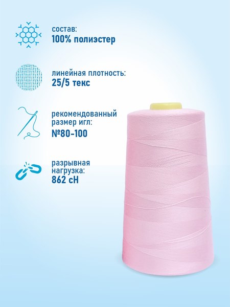 Изображение товара Набор швейных ниток Sentex 100% полиэстер 50/2 5000 ярдов 1144 (2шт)