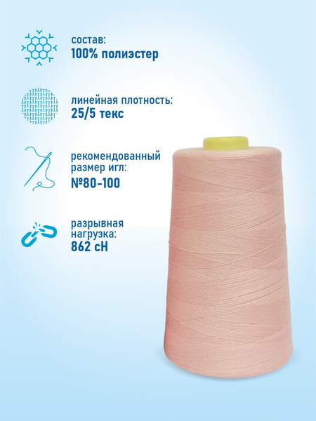 Изображение товара Набор швейных ниток Sentex 100% полиэстер 50/2 5000 ярдов 1172 (4шт)