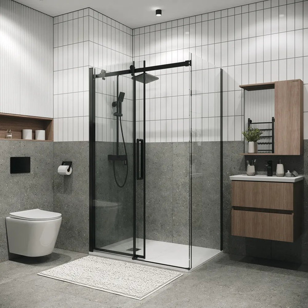 Изображение товара Душевой уголок Grossman Classic 160x80x195 / 120.K33.04.1680.21.00 (черный матовый/стекло прозрачное)