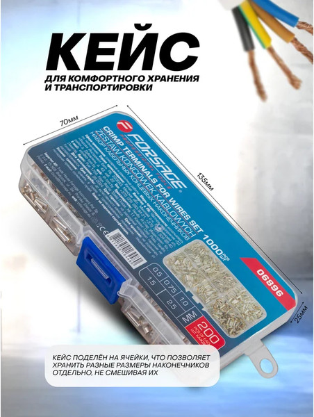 Изображение товара Набор наконечников для кабеля Forsage F-06896 (65415), (1000шт)