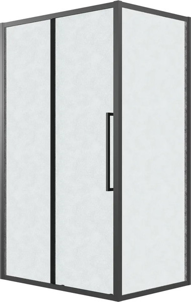 Изображение товара Душевой уголок Grossman Cosmo 110x100x195 / 120.K33.02.1110.21.02 (черный матовый/стекло шиншилла)