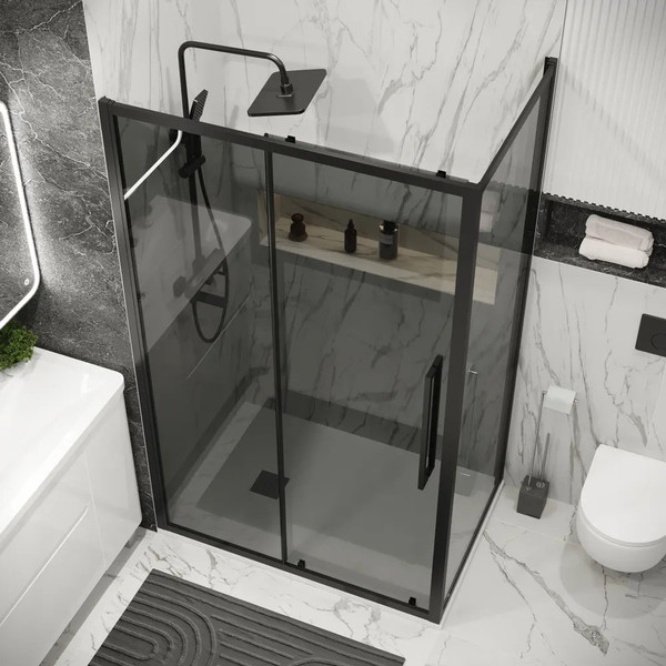 Изображение товара Душевой уголок Grossman Cosmo 110x100x195 / 120.K33.02.1110.21.10 (черный матовый/стекло тонированное)
