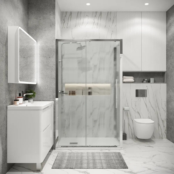 Изображение товара Душевой уголок Grossman Cosmo 130x100x195 / 120.K33.02.1310.10.02 (хром/стекло шиншилла)