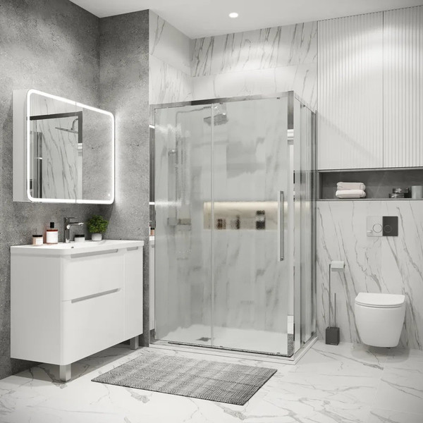 Изображение товара Душевой уголок Grossman Cosmo 130x100x195 / 120.K33.02.1310.10.02 (хром/стекло шиншилла)