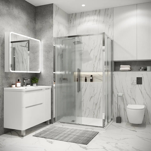 Изображение товара Душевой уголок Grossman Cosmo 130x100x195 / 120.K33.02.1310.10.02 (хром/стекло шиншилла)