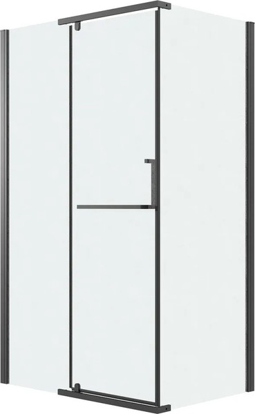 Изображение товара Душевой уголок Grossman Pragma 100x100x195 / 120.K33.03.1010.21.02 (черный матовый/стекло шиншилла)