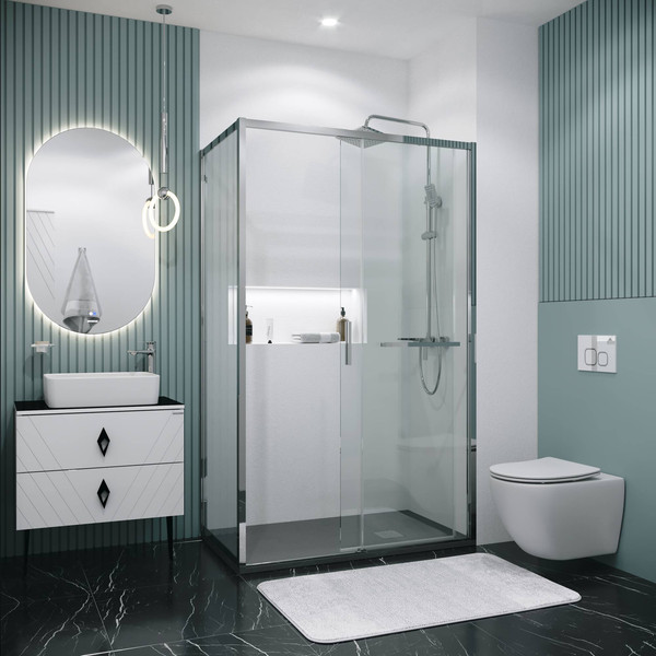 Изображение товара Душевой уголок Grossman Style 100x100x195 / 120.K33.05.1010.10.00 (хром/стекло прозрачное)