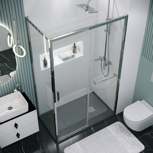 Изображение товара Душевой уголок Grossman Style 130x100x195 / 120.K33.05.1310.10.00 (хром/стекло прозрачное)