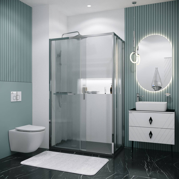 Изображение товара Душевой уголок Grossman Style 130x100x195 / 120.K33.05.1310.10.02 (хром/стекло шиншилла)