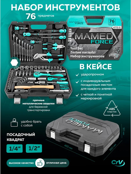 Изображение товара Универсальный набор инструментов MAMEDFORCE MF-4772-5 (54636)