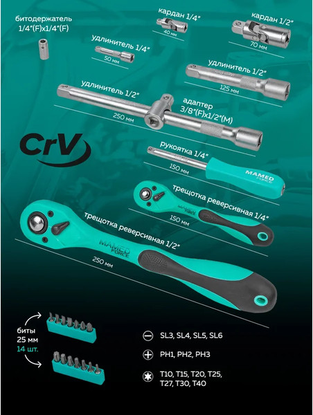 Изображение товара Универсальный набор инструментов MAMEDFORCE MF-4772-5 (54636)