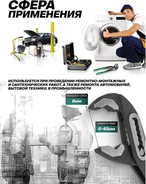 Изображение товара Клещи переставные FORSandTUNE 613B250 (64534)