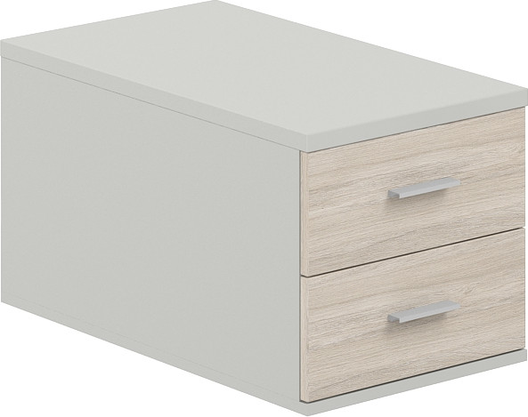 Изображение товара Тумба Norden Подвесная с 2 ящиками / SG.537.SH.OL (серый бархат/дуб светлый)