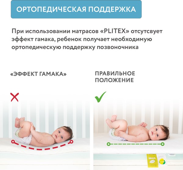 Изображение товара Матрас в кроватку Plitex Юниор Premium Max / ЮПМ-119-01