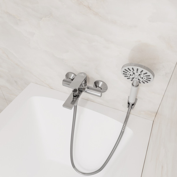 Изображение товара Смеситель Lauter Reef 21CK6678C с лейкой Lauter Nevada 21S10146 и душевым шлангом