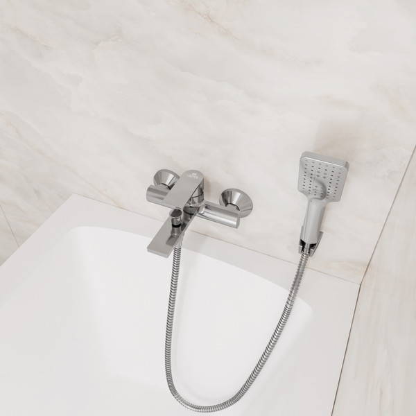 Изображение товара Смеситель Lauter Reef 21CK6678C с лейкой Fleur 21S00126 и душевым шлангом