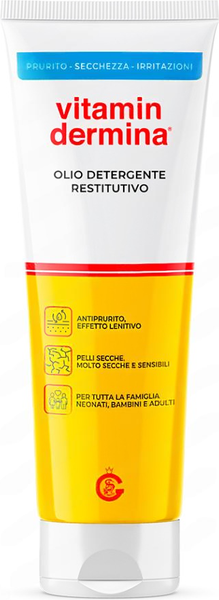 Изображение товара Масло для душа Vitamin Dermina Очищающее для сухой и очень сухой кожи (250мл)