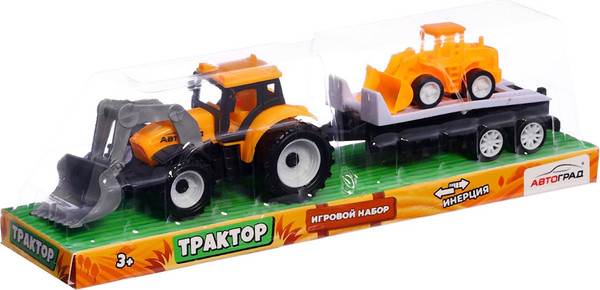Изображение товара Трактор игрушечный Автоград Инерционный. Фермер. С прицепом 9985-7A / 7656643