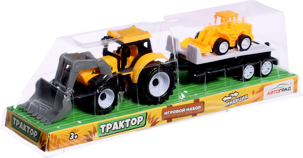 Изображение товара Трактор игрушечный Автоград Инерционный. Фермер. С прицепом 9985-7A / 7656643