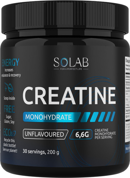 Изображение товара Креатин SOLAB Моногидрат (200г, нейтральный)