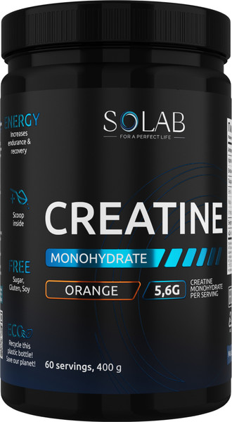 Изображение товара Креатин SOLAB Моногидрат (400г, апельсин)