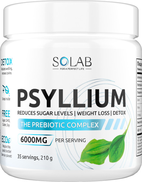 Изображение товара Пищевая добавка SOLAB Псиллиум (210г)