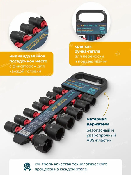 Изображение товара Набор головок слесарных ILOforce IF-4139MPB (54751)