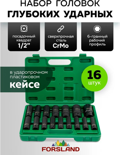 Изображение товара Набор головок слесарных Forsland 4167-5MPB (65459)