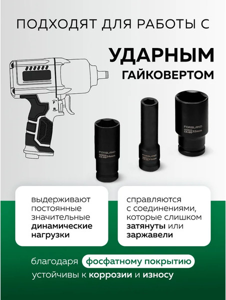 Изображение товара Набор головок слесарных Forsland 4167-5MPB (65459)