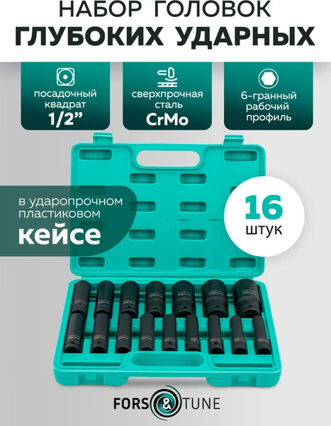 Изображение товара Набор головок слесарных FORSandTUNE 4167-5MPB (65460)