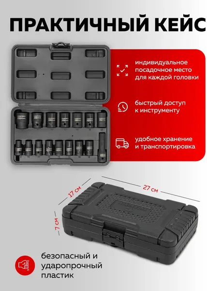 Изображение товара Набор головок слесарных Everforce EF-4179-5MPB (65462)